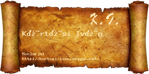 Kürtösi Iván névjegykártya